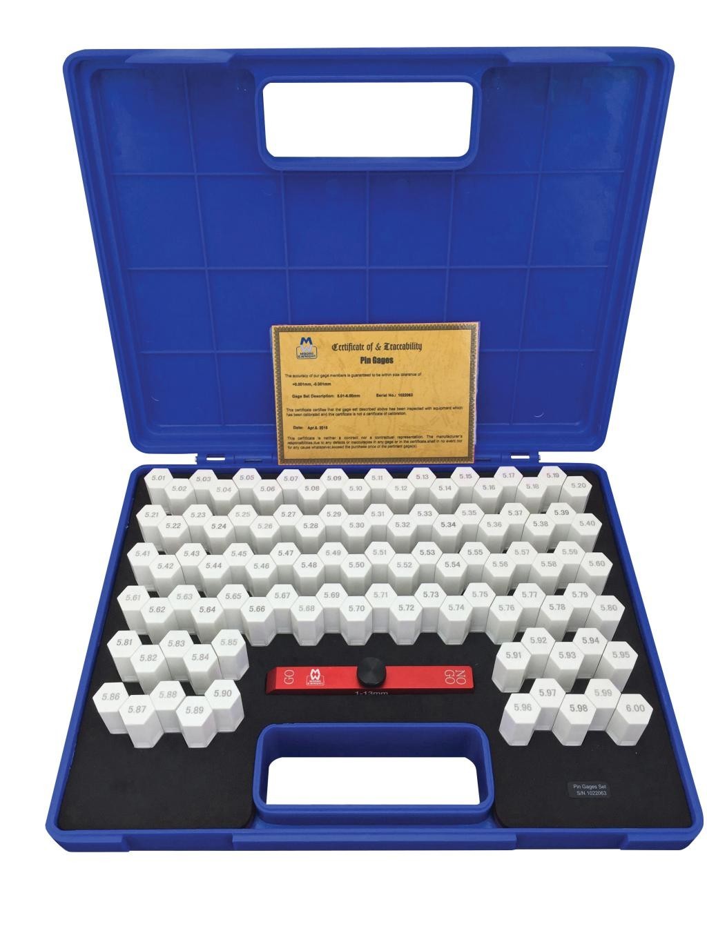 Pin Gauge Set 9.01-10.00mm x 0.01mm 100 Pcs