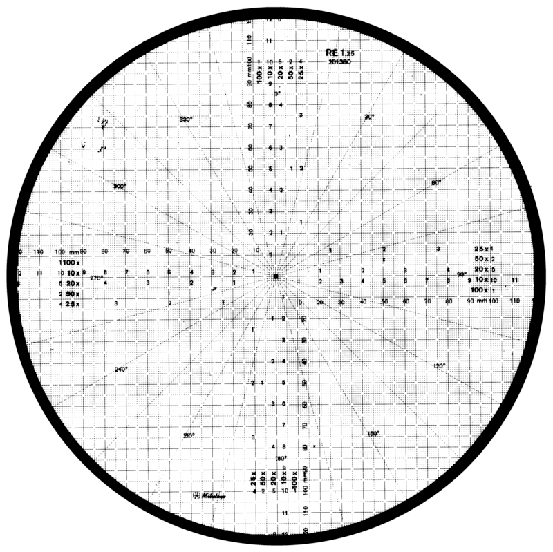 Mitutoyo 201386 Overlay Chart for Measuring Projector Ø 300mm