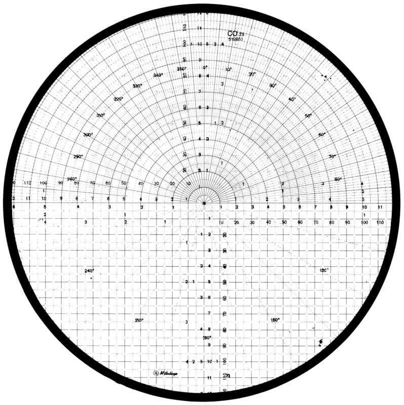 Mitutoyo 512655 Overlay Chart for Measuring Projector Ø 600mm